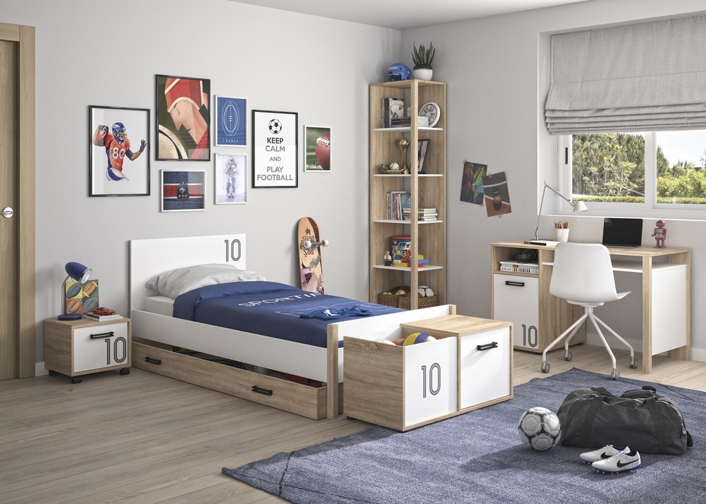 KYLLIAN One-Door Nightstand on Casters