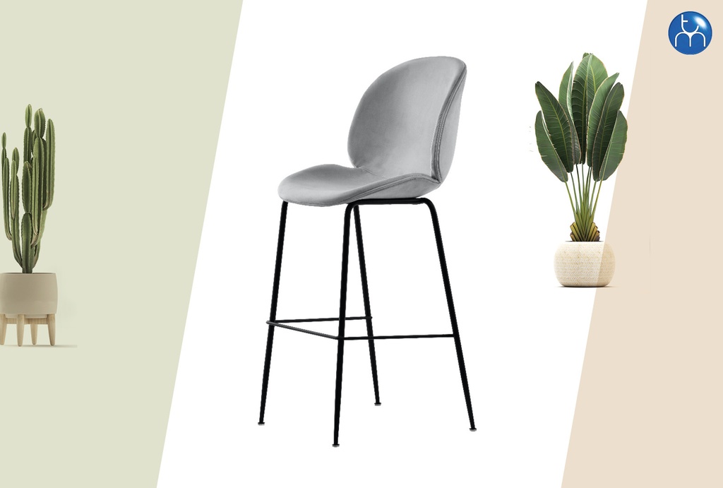 TABOURET SYDNEY velours 66cm