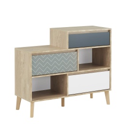 [LARVCOM2NICH] COMMODE 3 TIROIRS 2 NICHES LARVIK