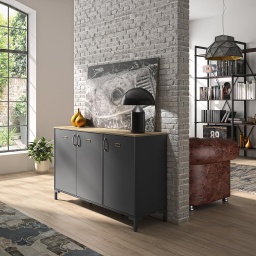 [MANCHENFIL3P] MEUBLE ENFILADE 3 PORTES MANCHESTER