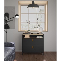 [AMSCOM2T] AMSTERDAM Dresser with Two Drawers and Cubby
