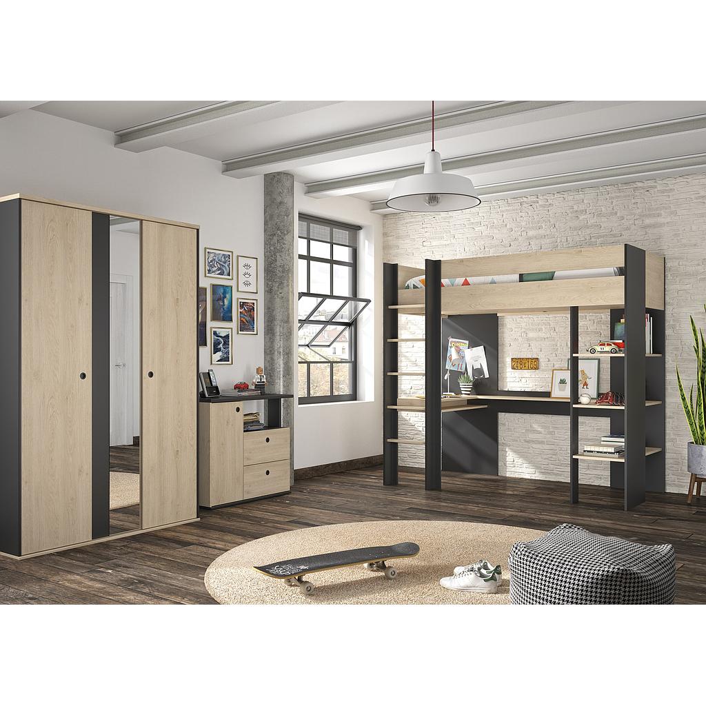 ARMOIRE 2 PORTES 1 MIROIR DUPLEX