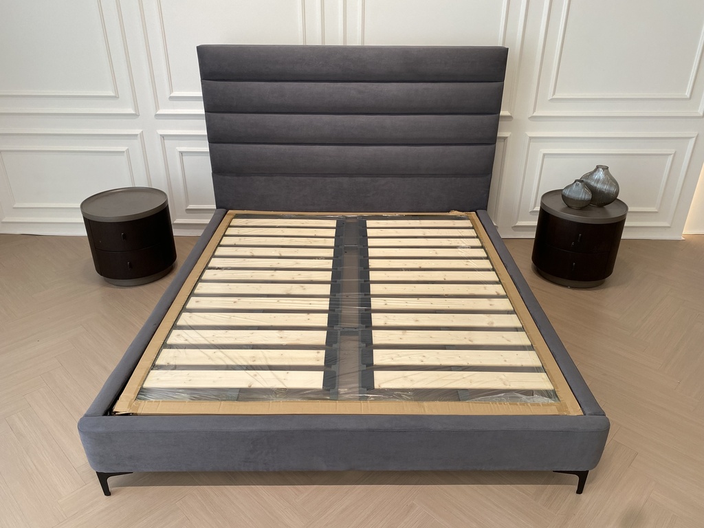 Lit TIARE gris avec sommier