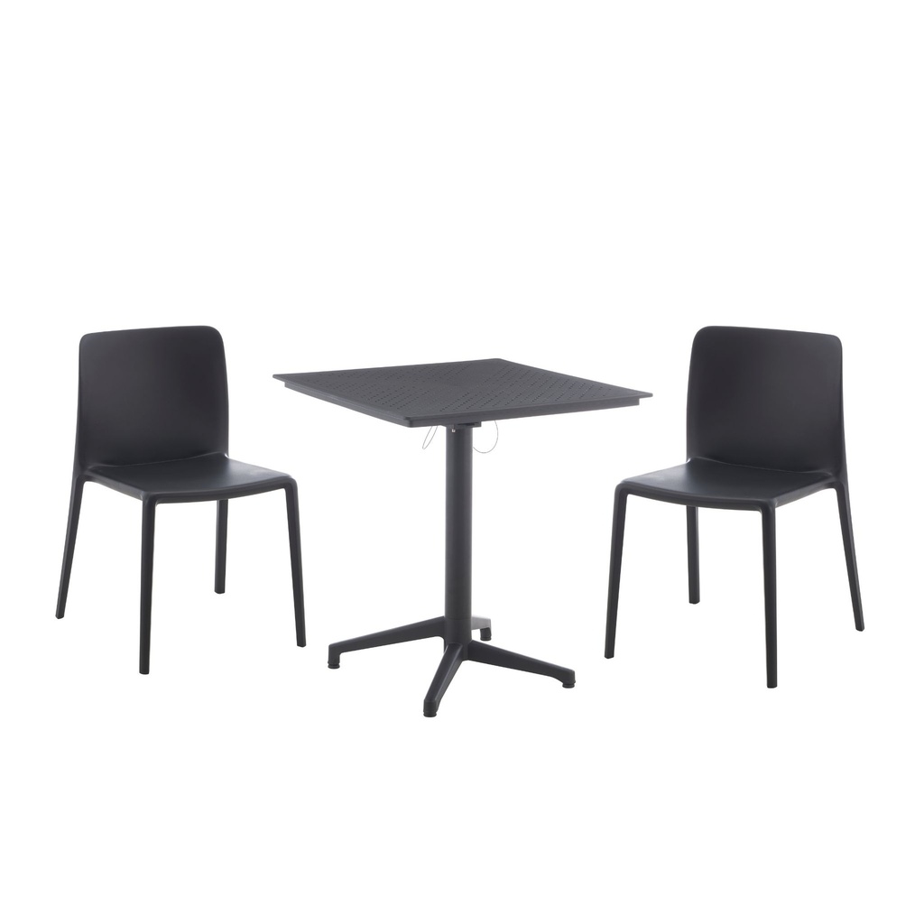 ENSEMBLE MOOREA TABLE PLIANTE + 2 CHAISES