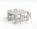 [BORA140-4CH-N] ENSEMBLE BORA TABLE + CHAISES (Noir, 140)