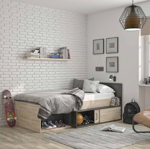 [ERQLIT90] ERQUY Bed 90x200 cm with Bed Base