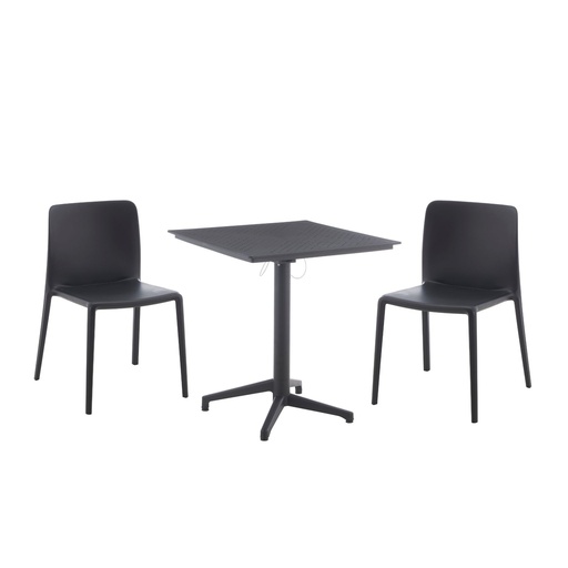 ENSEMBLE MOOREA TABLE PLIANTE + 2 CHAISES